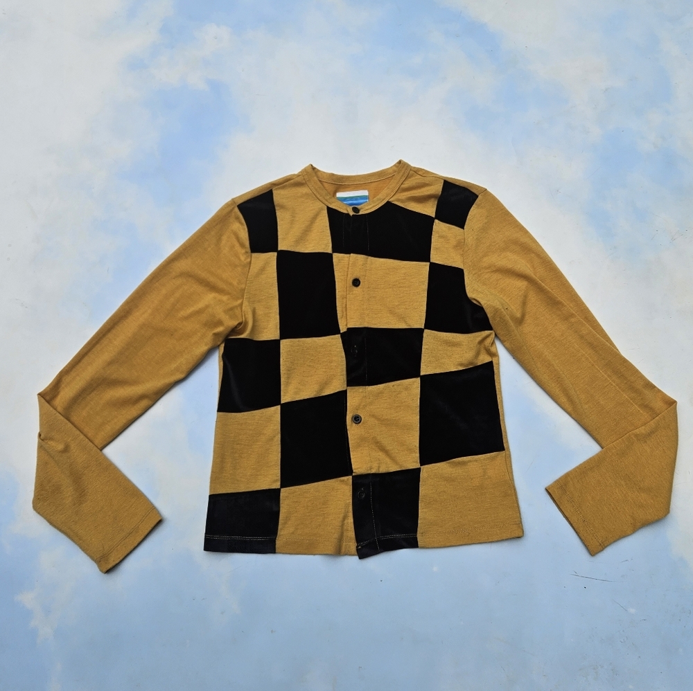 UNIF Rare, Extreme Hard to Find, Delight Cardigan 70s Cardigan Checkered Sweater